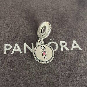 Pandora Charm Mom Stick Figure Sterling Silver Dangle